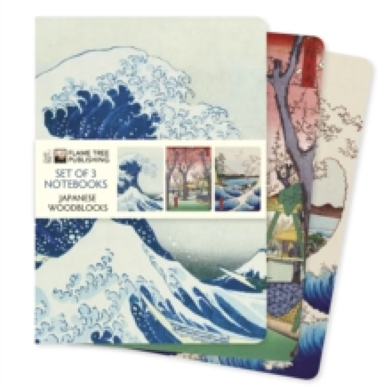 Image of Japanese Woodblocks Set of 3 Standard Notebooks Notebook / blank book