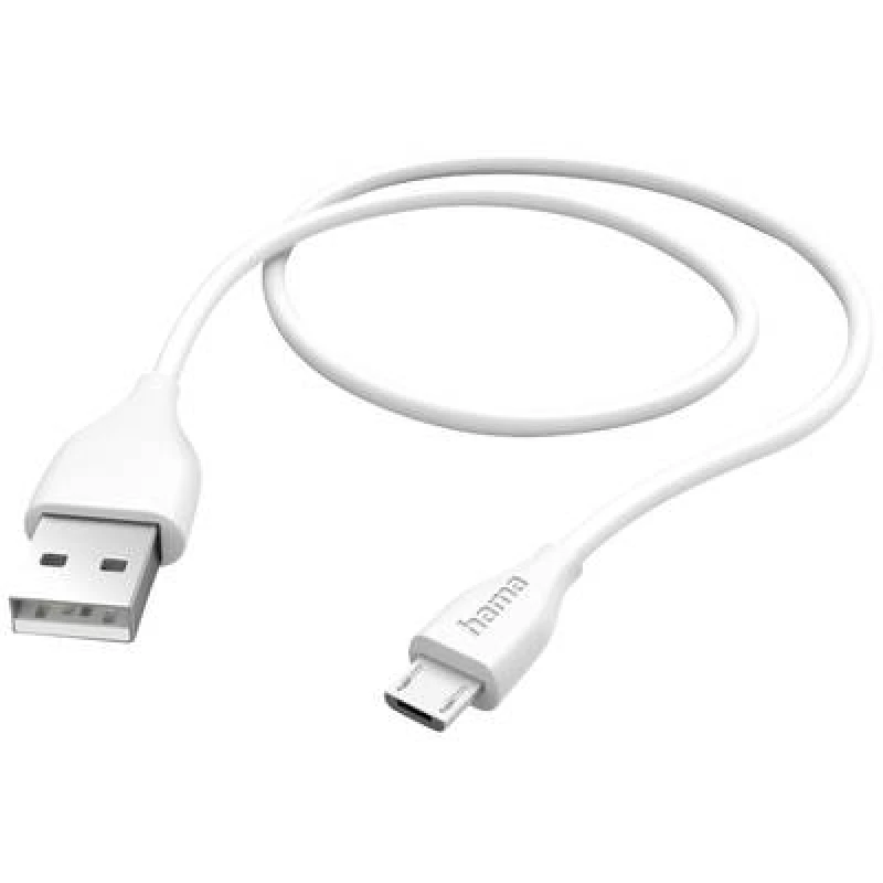 Image of Hama Hama USB charging cable USB 2.0 USB-A plug, USB Micro-B plug 1.50 m White 00201587 00201587