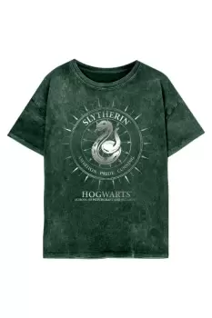 Image of Slytherin Constellations Acid Wash T-Shirt