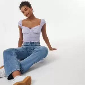 Image of Jack Wills Broderie Prairie Top - Purple