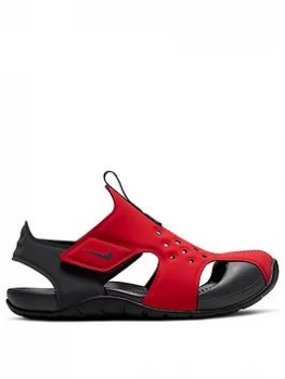 Image of Nike Sunray Protect 2 Preschool Sandals - Red/Black, Red/Black, Size 1.5