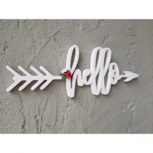 Image of Mini Hello White Decorative Wooden Wall Accessory