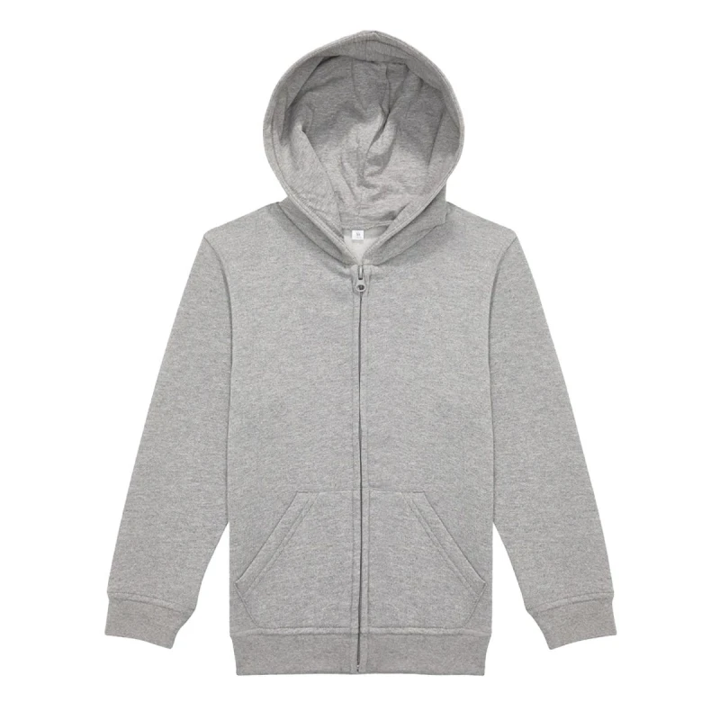 Image of B&C ID.334 Full Zip Hoodie in Grey Size: 12-13 Years Grey Unisex 12-13 Years