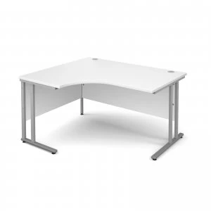 Image of Maestro 25 SL Left Hand Ergonomic Desk 1400mm - Silver Cantilever fram