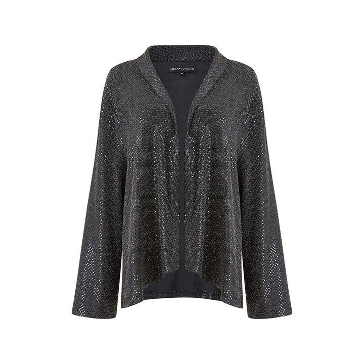 Image of Mela London Curve Black Sequin Jacket - 16