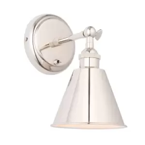 Image of Brescia Metal Wall Lamp, Bright Nickel Plate