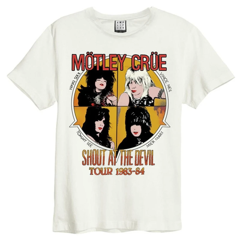 Image of Amplified Amplified Men Shout At The Devil Motley Crue T-Shirt in White Size: 3X-Large White XXXL Male 5063806466642