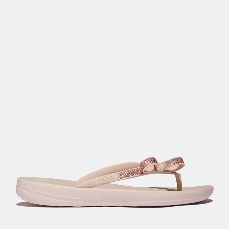 Image of Fitflop Womens Iqushion Bow Flip Flops Nude Rose female 3 (36)