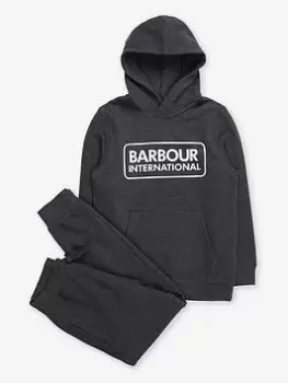 Image of Barbour International Boys Essential Tracksuit - Charcoal Marl, Charcoal Marl, Size Age: 8-9 Years