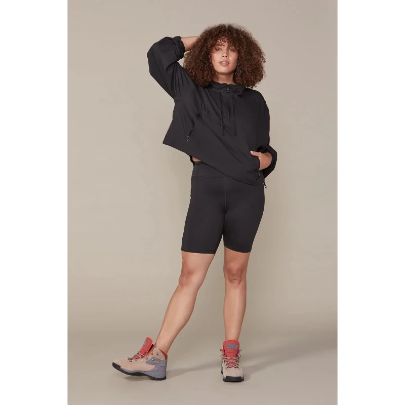 Image of Girlfriend Collective Womens 1/2 zipped waterproof jacket Girlfriend Collective Hummingbird Noir Female 2XL