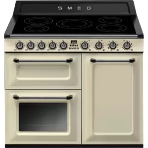 Image of Smeg Victoria TR103IP2 100cm Electric Range Cooker with Induction Hob - Cream - A/B Rated