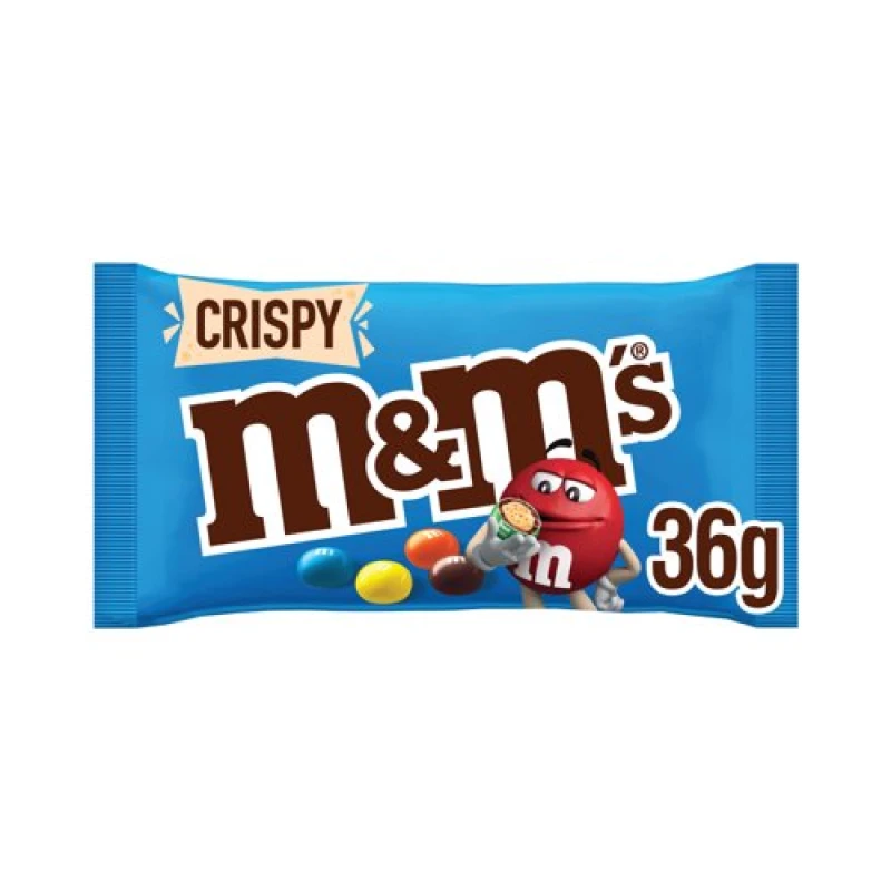 Image of M&M's Crispy Pieces Milk Chocolate with Rice Centre Bag 36g (24 Pack) 100529