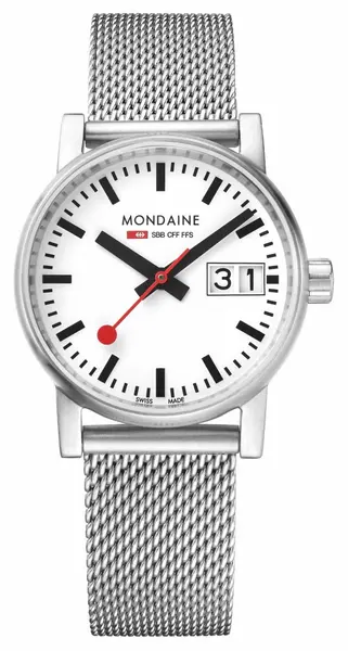 Image of Mondaine MSE.30210.SM Evo2 30mm Big Date Stainless Steel Watch