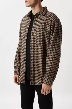 Image of Mens Dogtooth Checked Overshirt