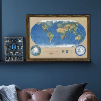 Image of Map014 Multicolor Decorative Framed MDF Painting