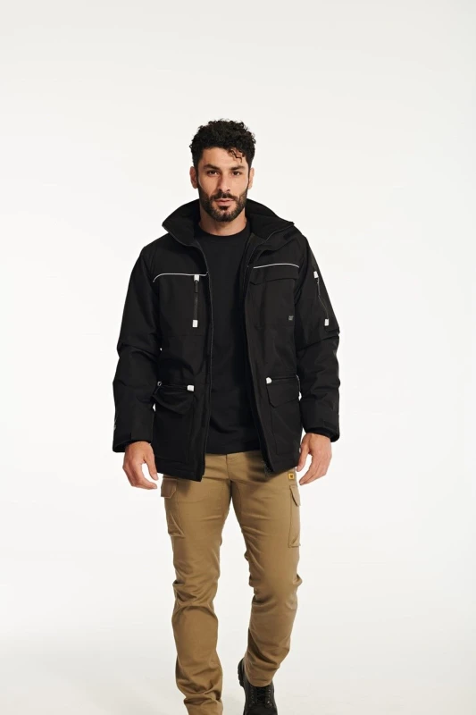 Image of CAT Workwear Mens Insulated Workwear Parka Jacket S - Chest 35-37' Black CAT853-BLACK-S
