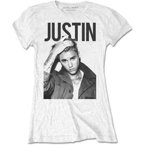 Image of Justin Bieber - Bold Womens X-Large T-Shirt - White