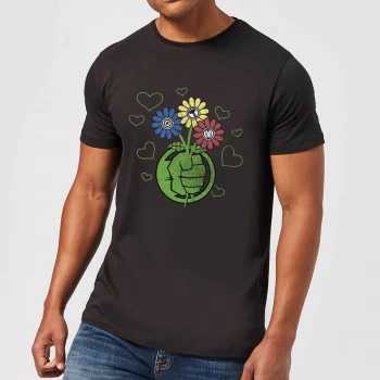 Image of Marvel Avengers Hulk Flower Fist T-Shirt - Black - 5XL