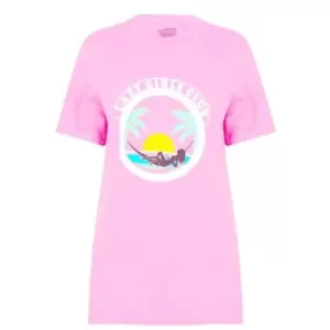 Image of Daisy Street Lazy Girls Club Tee - Pink