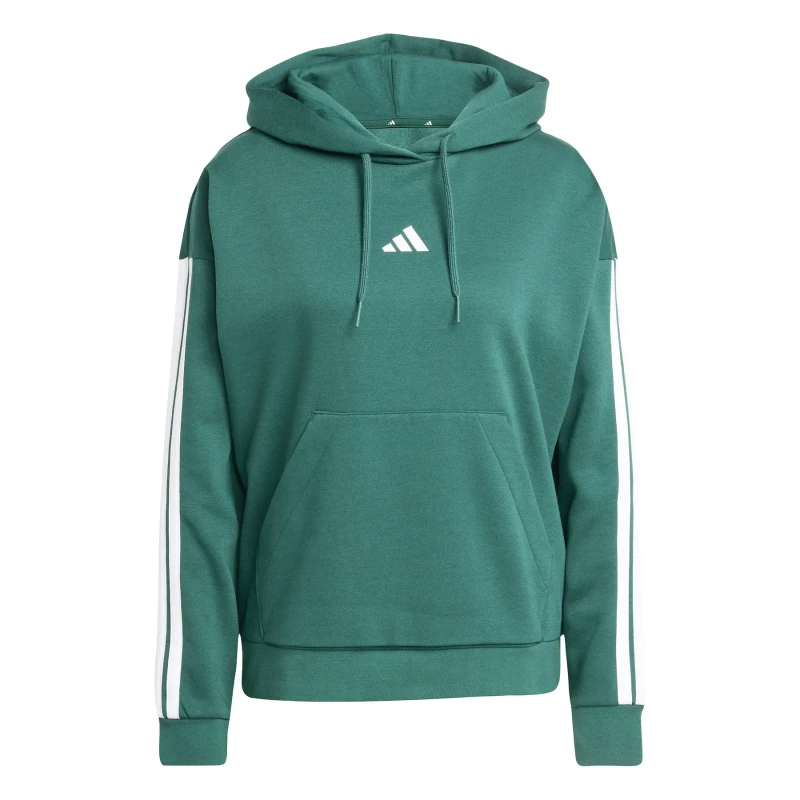 Image of Adidas Womens hooded sweatshirt adidas Essentials 3 stripes Vert Female S