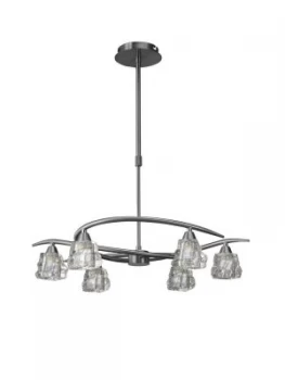 Image of Telescopic Semi Flush Convertible 6 Light G9, Satin Nickel