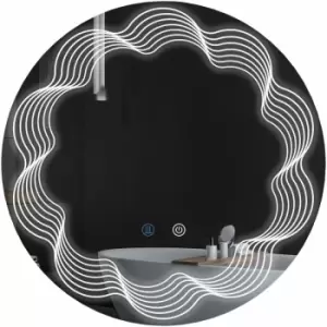 Image of kleankin LED Dimming Lighted Bathroom Mirror with Smart Touch, Anti-Fog, 70cm - Clear