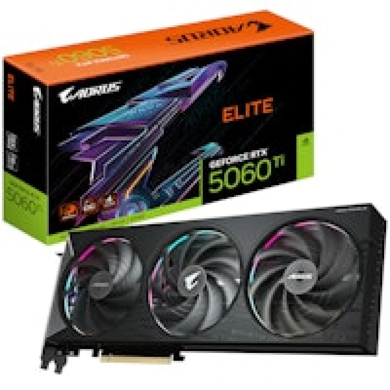 Image of Gigabyte AORUS GeForce RTX 5060 Ti ELITE 16GB Graphics Card - GV-N506TAORUS E-16GD