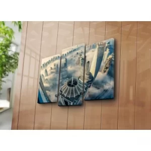 Image of 3NATPAT-19 Multicolor Decorative Canvas Painting (3 Pieces)