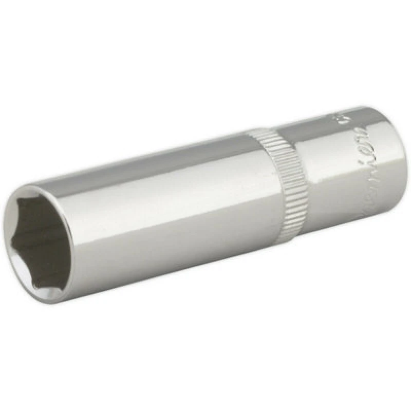 Image of Loops 13mm Forged Steel DEEP Drive Socket - 3/8" Square Drive Polished Chrome Vanadium Metallics
