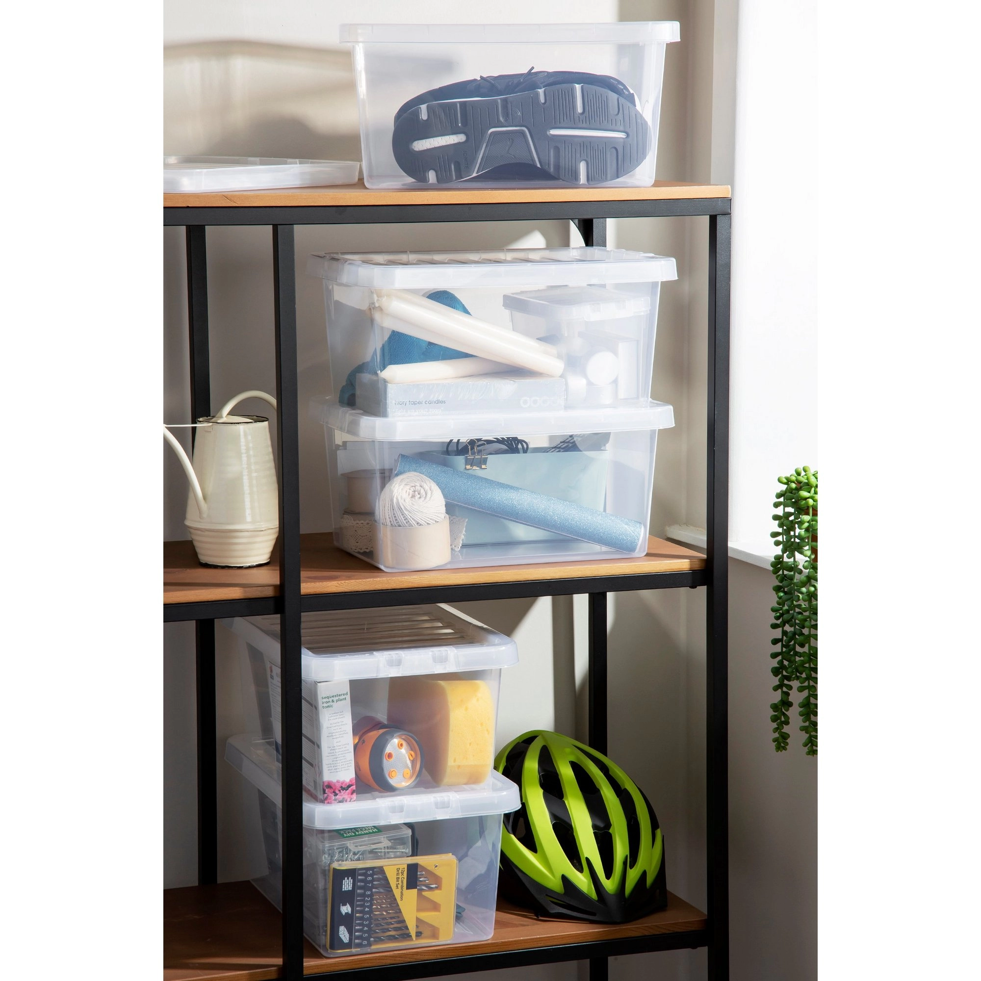 Image of Wham Crystal 11Ltr Box & Lid Clear 5pk Plastic - Polypropylene