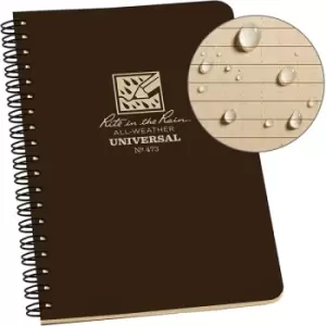Image of Rite in the Rain Universal Notebook, Side Spiral Bound, 4?" x 7" (32 Sheets) Brown / Tan