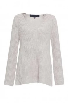 Image of French Connection Cashmere Blend Capsule V Neck Jumper Grey
