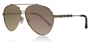 Image of Burberry BE3092Q Sunglasses Gold 12437J 57mm