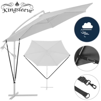 Image of Kingsleeve - Wind Safety Set for Hanging Sun Parasol Robust Metal Straps Secure