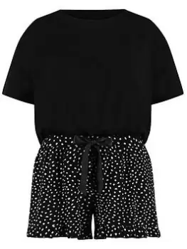 Image of Hunkemoller PJ Short Loosefit Wild Dots, Black, Size S, Women