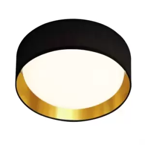 Image of Gianna Integrated LED 1 Light Flush Ceiling Light Black, Gold