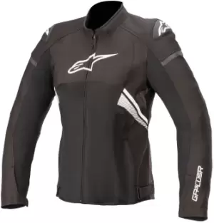 Image of Alpinestars Stella T-GP Plus R V3 Air Ladies Motorcycle Textile Jacket, black-white, Size S for Women, black-white, Size S for Women