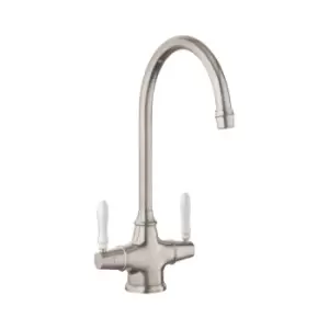 Image of Rangemaster TBM1BF/ Belfast Dual Lever Monobloc Tap - Brushed finish