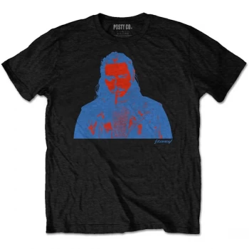 Image of Post Malone - Red & Blue Photo Mens Small T-Shirt - Black