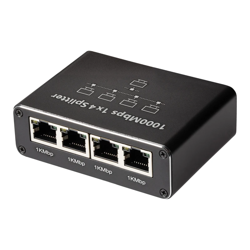 Image of Maplin RJ45 Splitter Ethernet Gigabit LAN Adapter 1 Port In 4 Ports Ou
