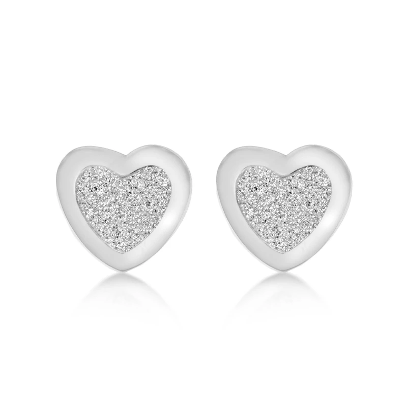Image of Be You Sterling Silver Stardust Heart Studs Silver female One Size
