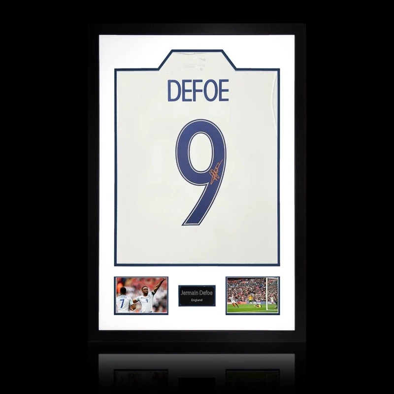 Image of The Fan Cave Jermain Defoe Signed England Shirt Premium Frame White unisex 850mm x 60