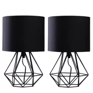 Image of Angus Pair of Black Table Lamps