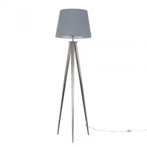 Image of Nero Floor Lamp with XL Grey Aspen Shade