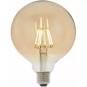 Image of Loops - LED Filament Lamp Bulb Dimmable 6W E27 LED 125mm Amber Tinted Glass Globe