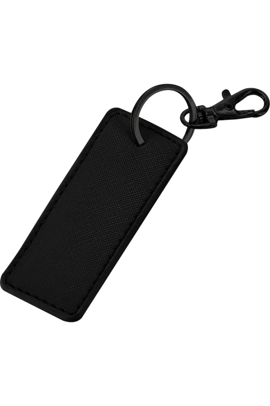 Image of Bagbase Boutique Leather-Look PU Keyclip in Black Unisex One Size