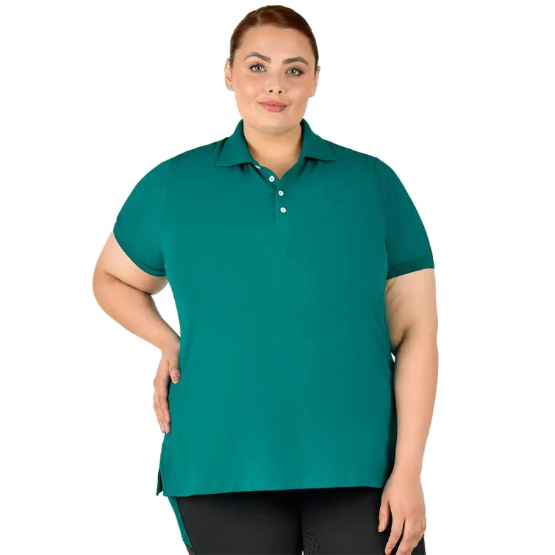 Image of Dublin Lauren Plus Short-Sleeved Polo Shirt Dark Green female