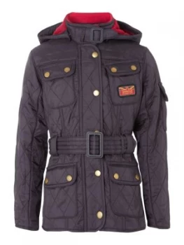 Image of Barbour Girls Viper 4 Pocket Quilted Jacket Blue