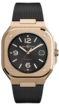 Image of Bell & Ross Watch BR 05 Auto Black Gold Rubber