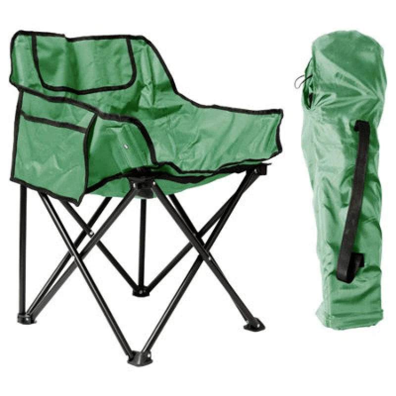 Image of Harbour Housewares Premium Folding Camping Chair With Pockets & Carry Bag - Green